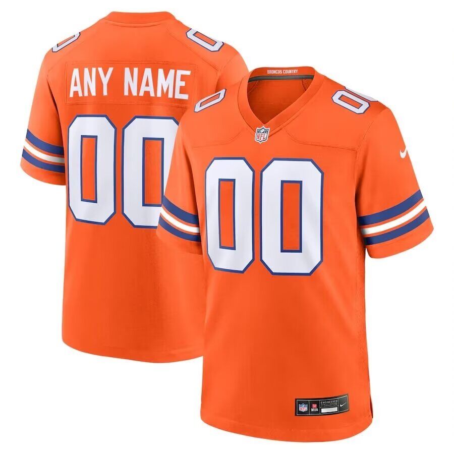 Nike NFL Denver Broncos Orange Men CustomizedLimited Jersey